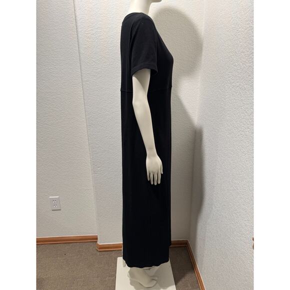 RALPH LAUREN KNIT T SHIRT DRESS SZ LARGE MAXI BLACK WOMEN'S - Picture 6 of 10
